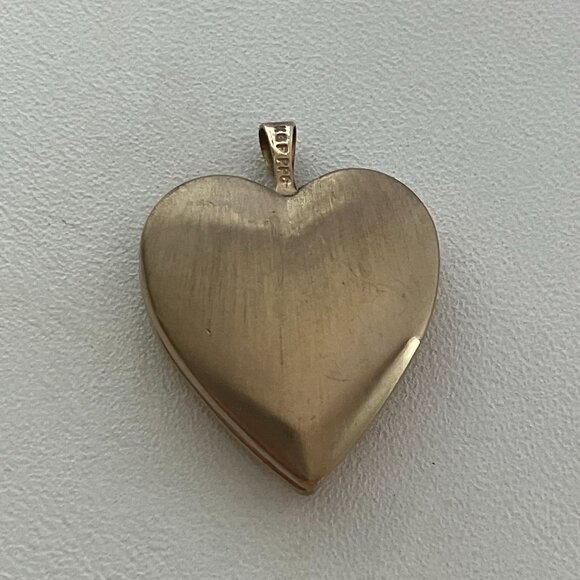 14 k Gold Fill Vintage Heart Locket Pendant - Picture 4 of 8